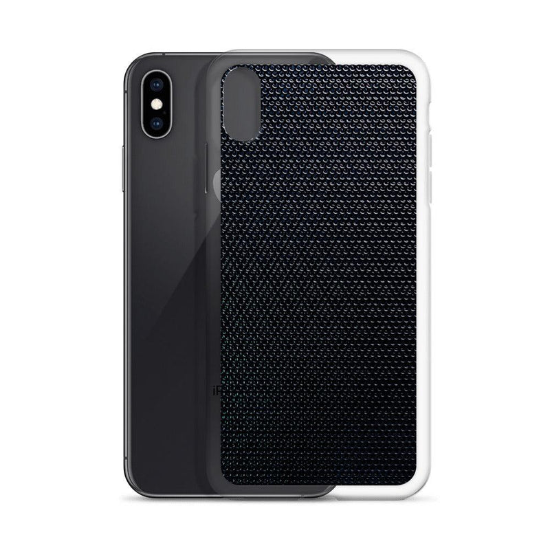 Load image into Gallery viewer, Industrial Dark Back Tech Metal Grid Flexible Clear iPhone Case Bump Resistant Corners CREATIVETECH
