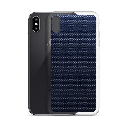 Dark Blue Industrial Rubber Grid Style Flexible Clear iPhone Case Bump Resistant Corners CREATIVETECH