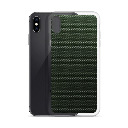 Dark Green Industrial Grid Style Flexible Clear iPhone Case Bump Resistant Corners CREATIVETECH