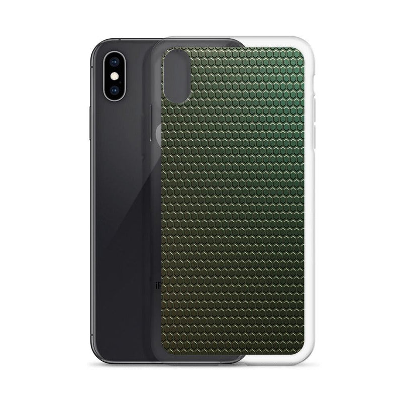 Load image into Gallery viewer, Dark Green Industrial Rubber Style Flexible Clear iPhone Case Bump Resistant Corners CREATIVETECH
