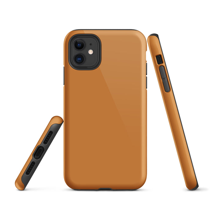 Bronze Orange iPhone Case Hardshell 3D Wrap Thermal Plain Color CREATIVETECH