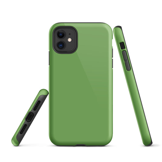 Green iPhone Case Hardshell 3D Wrap Thermal Plain Color CREATIVETECH