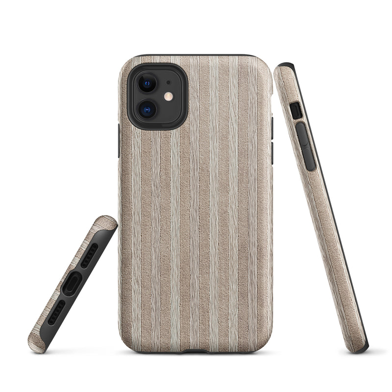 Load image into Gallery viewer, Light Striped Wood iPhone Case Hardshell 3D Wrap Thermal CREATIVETECH
