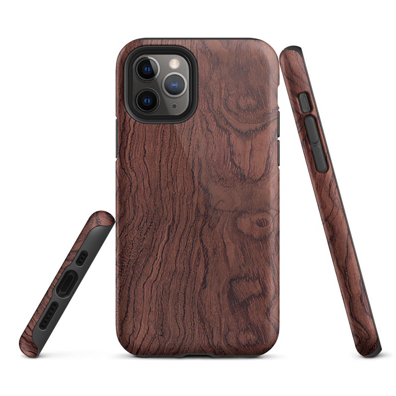 Load image into Gallery viewer, Bubinga Brown Wood iPhone Case Hardshell 3D Wrap Thermal CREATIVETECH
