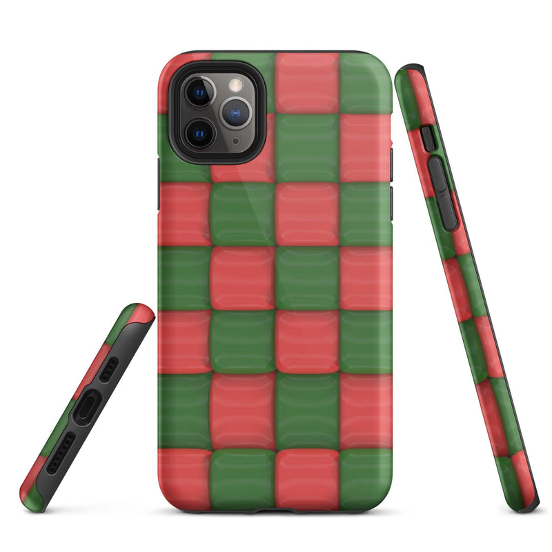 Load image into Gallery viewer, Red Green Chess Board Colorful Hardshell iPhone Case Double Layer Impact Resistant Tough 3D Wrap CREATIVETECH
