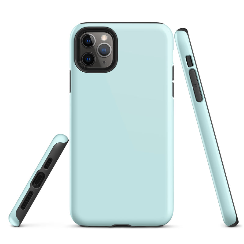 Load image into Gallery viewer, Light Cyan Blue iPhone Case Hardshell 3D Wrap Thermal Plain Color CREATIVETECH
