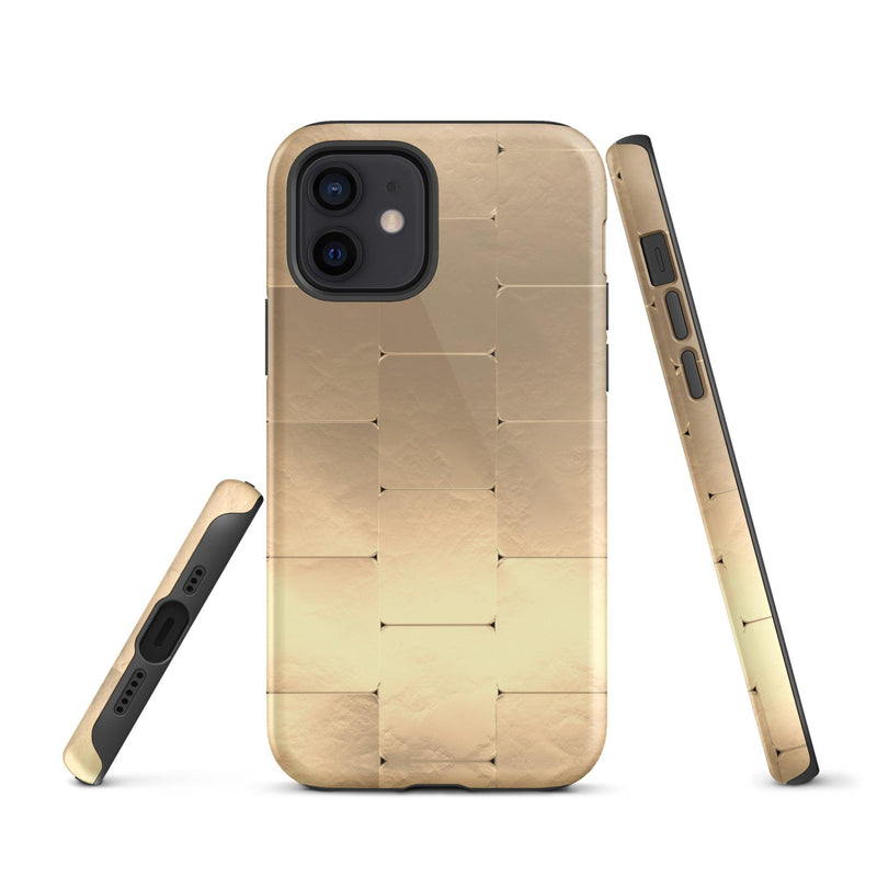 Load image into Gallery viewer, Gold Metal iPhone Case Double Layer Impact Resistant Tough 3D Wrap Matte or Glossy Finish CREATIVETECH

