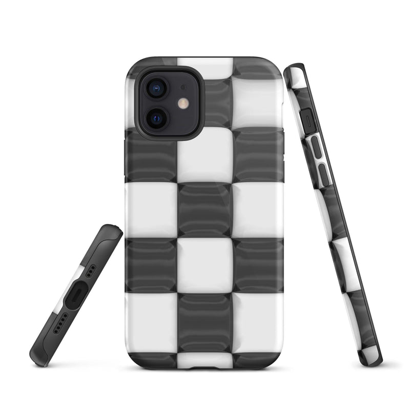 Load image into Gallery viewer, Classic Black White Chess Board Colorful Hardshell iPhone Case Double Layer Impact Resistant Tough 3D Wrap CREATIVETECH
