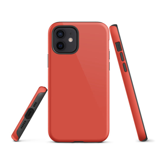 Orange Red iPhone Case Hardshell 3D Wrap Thermal Plain Color CREATIVETECH