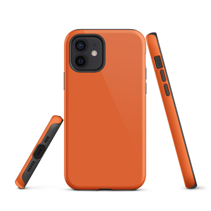Orange iPhone Case Hardshell 3D Wrap Thermal Plain Color CREATIVETECH