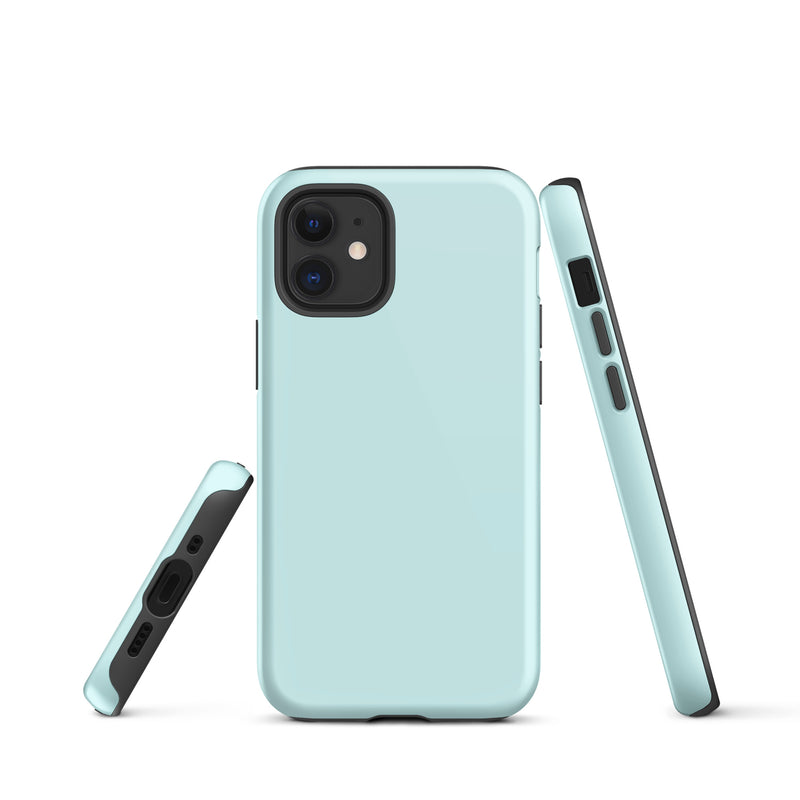 Load image into Gallery viewer, Light Cyan Blue iPhone Case Hardshell 3D Wrap Thermal Plain Color CREATIVETECH
