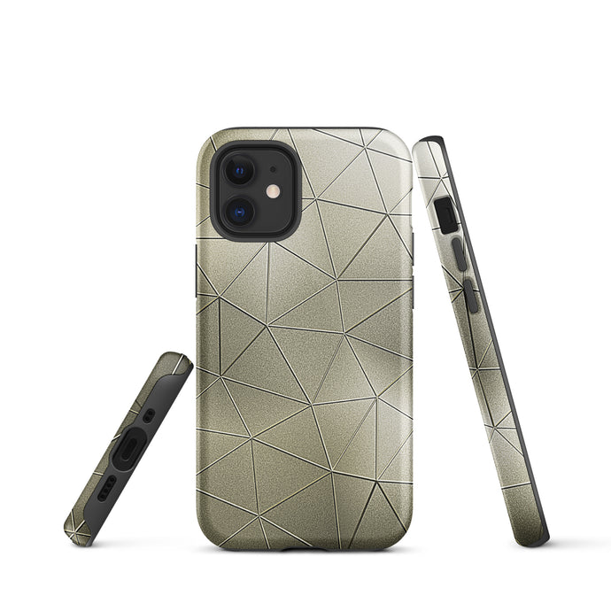 Golden Polygon Metal iPhone Case Hardshell 3D Wrap Thermal CREATIVETECH