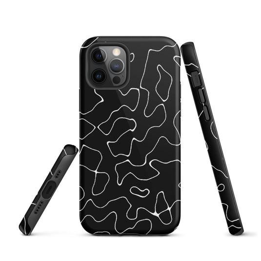 Organic Black White Colorful Hardshell iPhone Case Double Layer Impact Resistant Tough 3D Wrap Matte or Glossy Finish CREATIVETECH