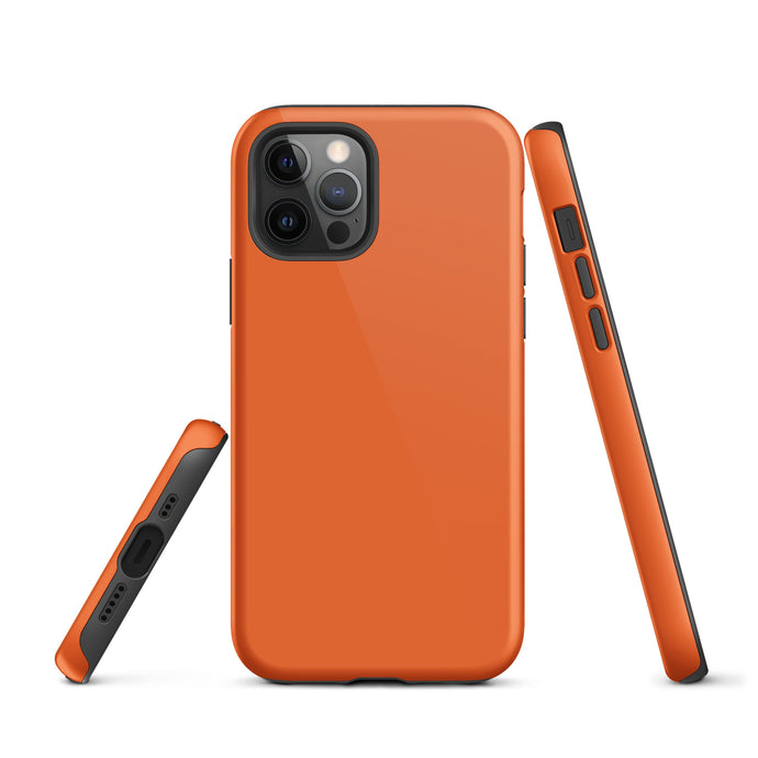 Orange iPhone Case Hardshell 3D Wrap Thermal Plain Color CREATIVETECH