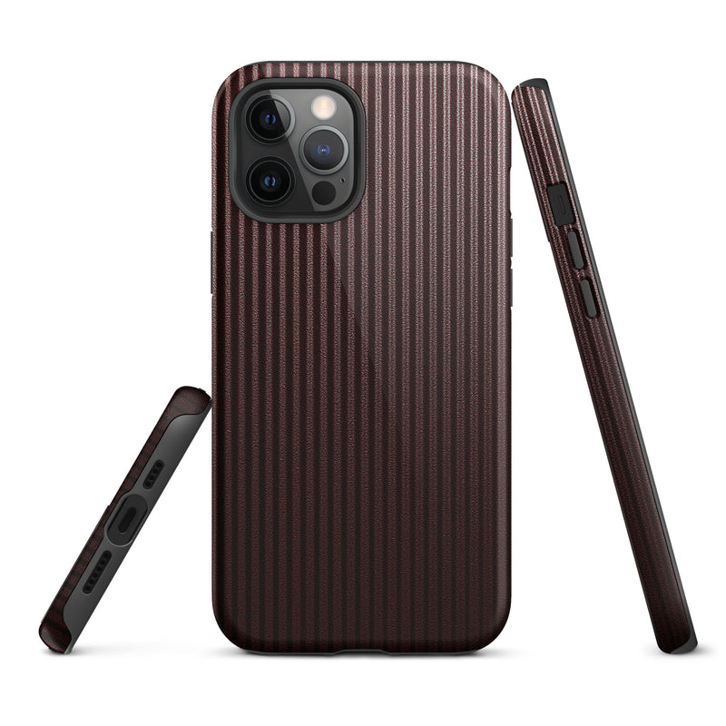 Load image into Gallery viewer, Dark Red Striped iPhone Case Hardshell 3D Wrap Thermal CREATIVETECH
