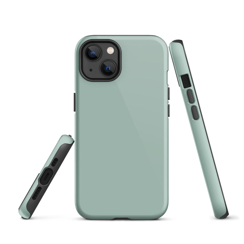 Load image into Gallery viewer, Opal Green Blue iPhone Case Hardshell 3D Wrap Thermal Plain Color CREATIVETECH
