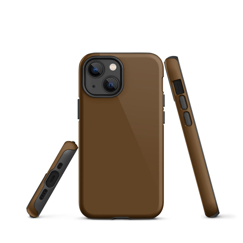 Load image into Gallery viewer, Brown iPhone Case Hardshell 3D Wrap Thermal Plain Color CREATIVETECH
