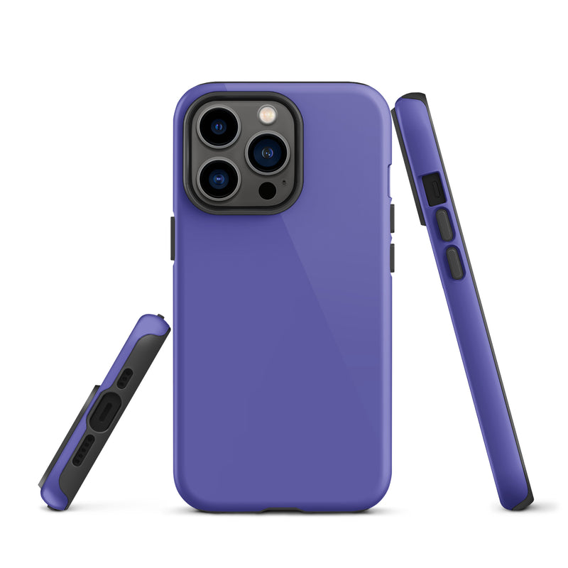 Load image into Gallery viewer, Medium Slate Purple Blue iPhone Case Hardshell 3D Wrap Thermal Plain Color CREATIVETECH
