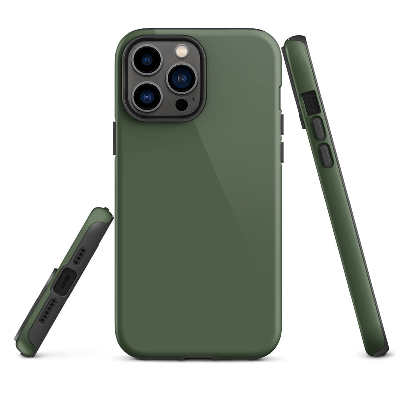 Load image into Gallery viewer, Deep Sage Green iPhone Case Hardshell 3D Wrap Thermal Plain Color CREATIVETECH
