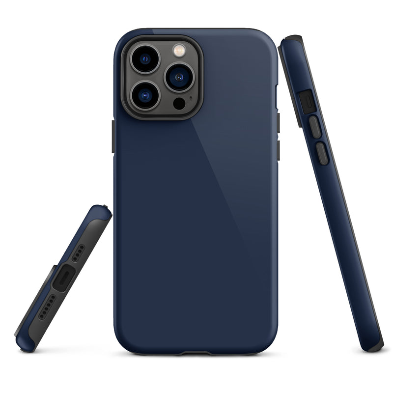 Load image into Gallery viewer, Navy Blue iPhone Case Hardshell 3D Wrap Thermal Plain Color CREATIVETECH
