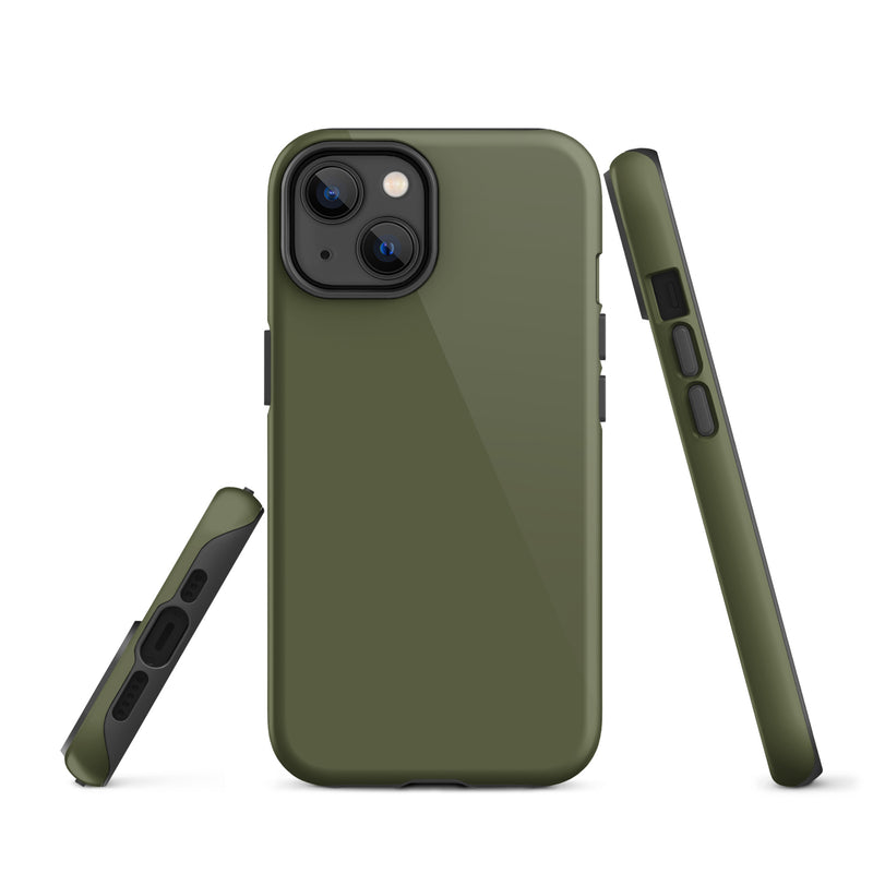 Load image into Gallery viewer, Saratoga Green iPhone Case Hardshell 3D Wrap Thermal Plain Color CREATIVETECH

