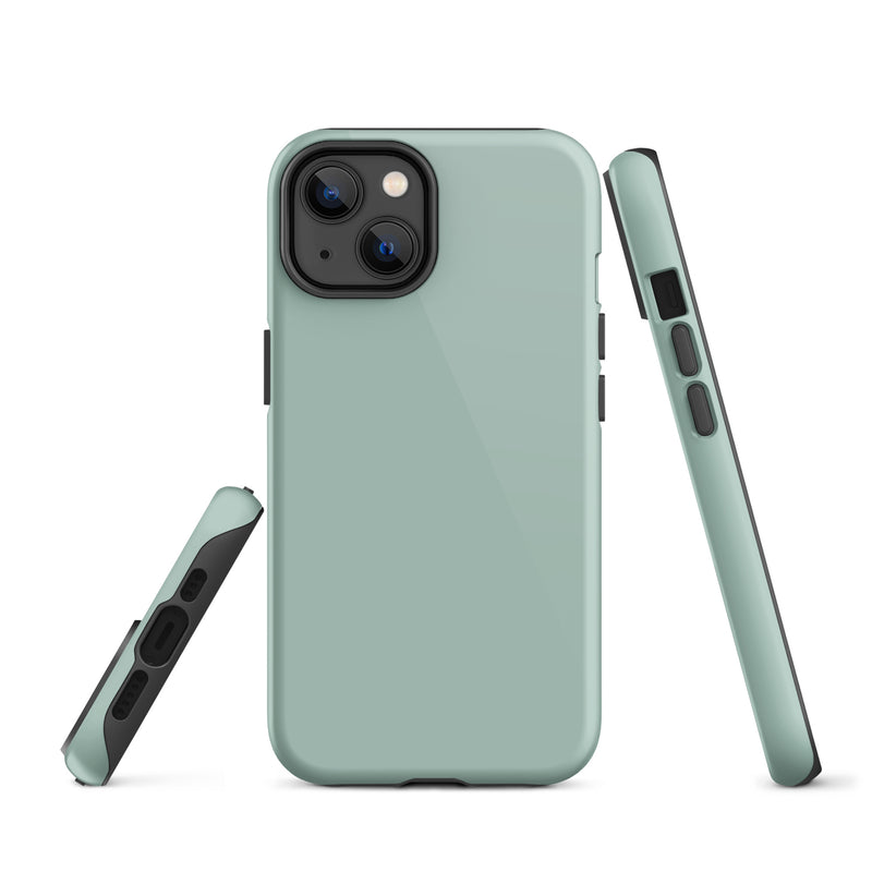 Load image into Gallery viewer, Opal Green Blue iPhone Case Hardshell 3D Wrap Thermal Plain Color CREATIVETECH
