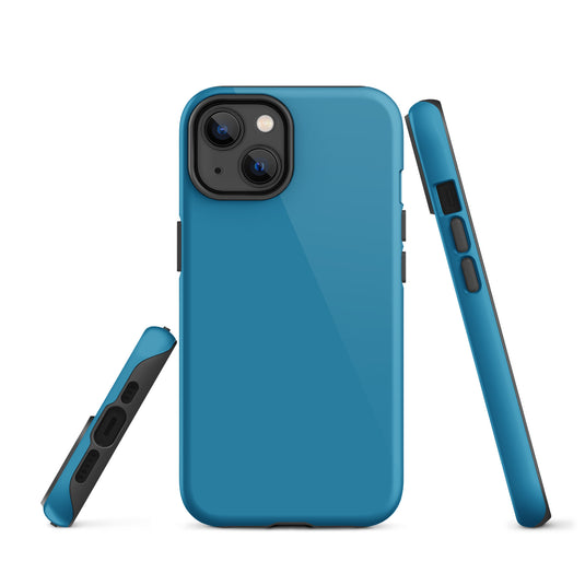 Pelorous Blue iPhone Case Hardshell 3D Wrap Thermal Plain Color CREATIVETECH
