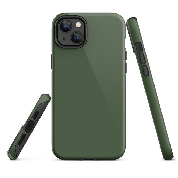 Deep Sage Green iPhone Case Hardshell 3D Wrap Thermal Plain Color CREATIVETECH