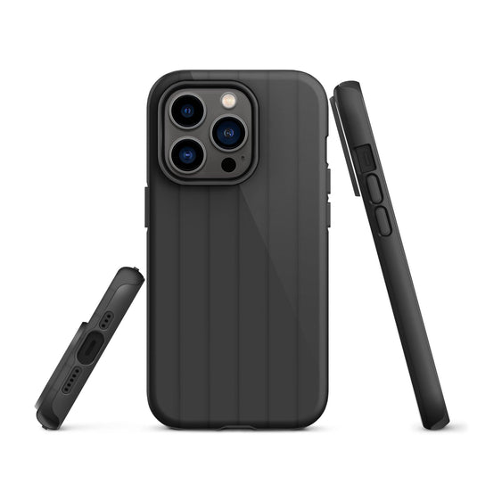 Black Ribbed Squishy iPhone Case Double Layer Impact Resistant Tough 3D Wrap Matte or Glossy Finish CREATIVETECH