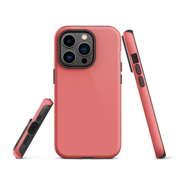 Salmon Pink iPhone Case Hardshell 3D Wrap Thermal Plain Color CREATIVETECH