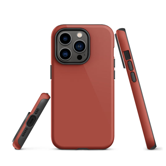Medium Carmine Red iPhone Case Hardshell 3D Wrap Thermal Plain Color CREATIVETECH
