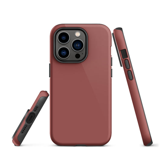 Terracotta Red iPhone Case Hardshell 3D Wrap Thermal Plain Color CREATIVETECH