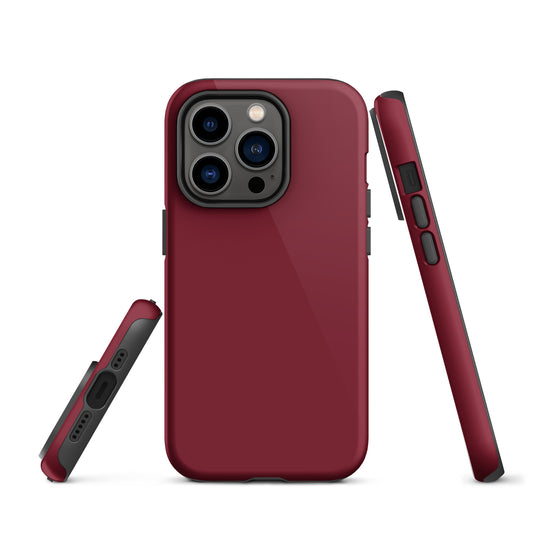 Burgundy Red iPhone Case Hardshell 3D Wrap Thermal Plain Color CREATIVETECH