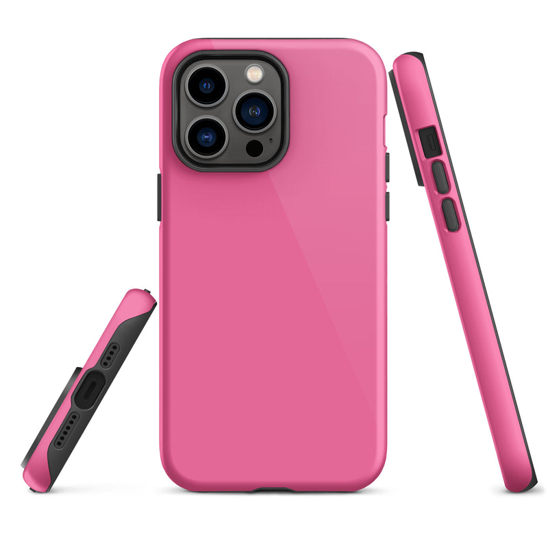 Load image into Gallery viewer, Brilliant Rose Pink iPhone Case Hardshell 3D Wrap Thermal Plain Color CREATIVETECH
