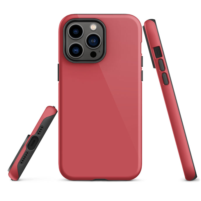 Light Mandy Red iPhone Case Hardshell 3D Wrap Thermal Plain Color CREATIVETECH