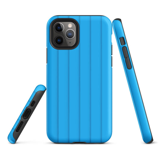 Blue Squishy Ribbed Colorful iPhone Case Double Layer Impact Resistant Tough 3D Wrap Matte or Glossy Finish CREATIVETECH