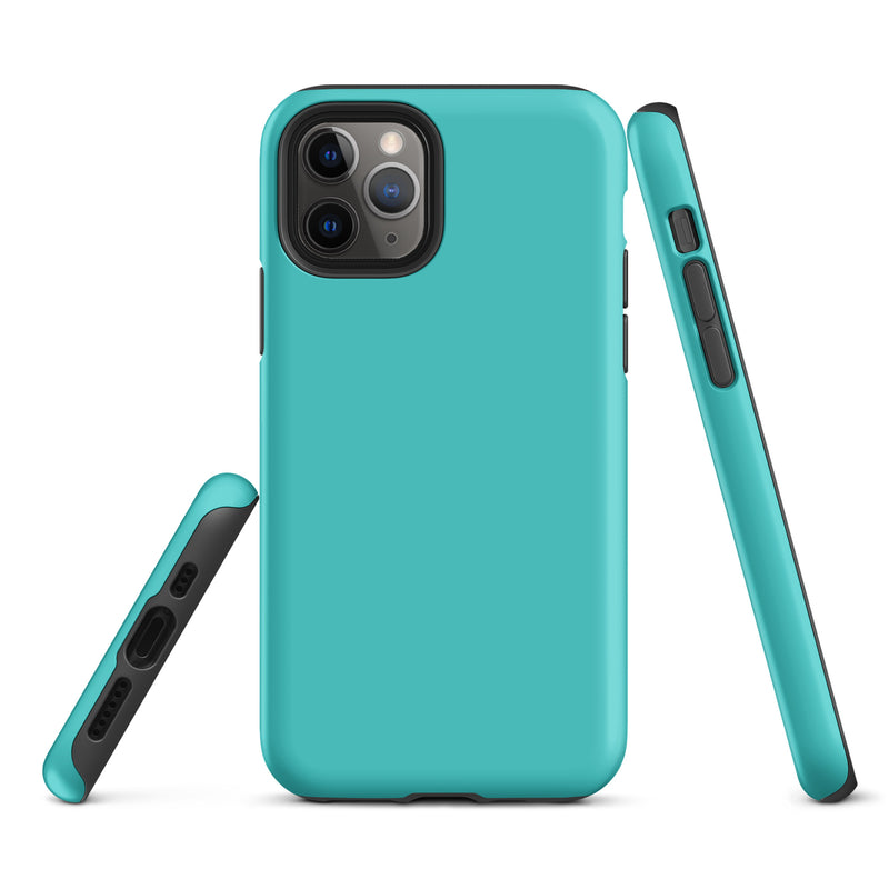 Load image into Gallery viewer, Turquoise Blue iPhone Case Hardshell 3D Wrap Thermal Plain Color CREATIVETECH
