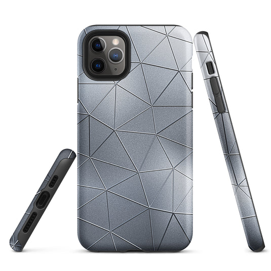 Silver  Polygon Metal iPhone Case Hardshell 3D Wrap Thermal CREATIVETECH