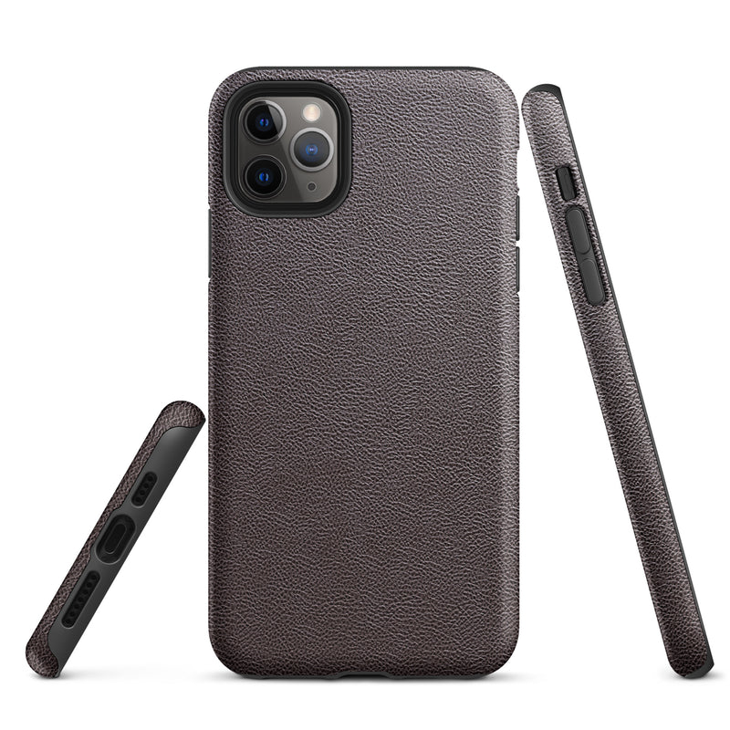 Load image into Gallery viewer, Dark Brown Leather iPhone Case Hardshell 3D Wrap Thermal CREATIVETECH
