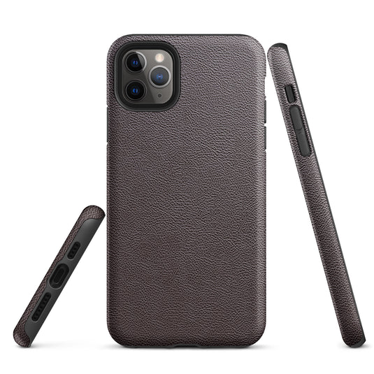 Dark Brown Leather iPhone Case Hardshell 3D Wrap Thermal CREATIVETECH