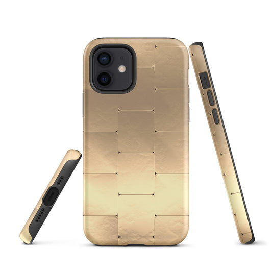 Gold Metal iPhone Case Double Layer Impact Resistant Tough 3D Wrap Matte or Glossy Finish CREATIVETECH