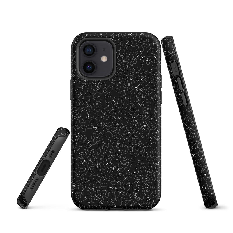 Load image into Gallery viewer, Black White Pattern Colorful Hardshell iPhone Case Double Layer Impact Resistant Tough 3D Wrap Matte or Glossy Finish CREATIVETECH
