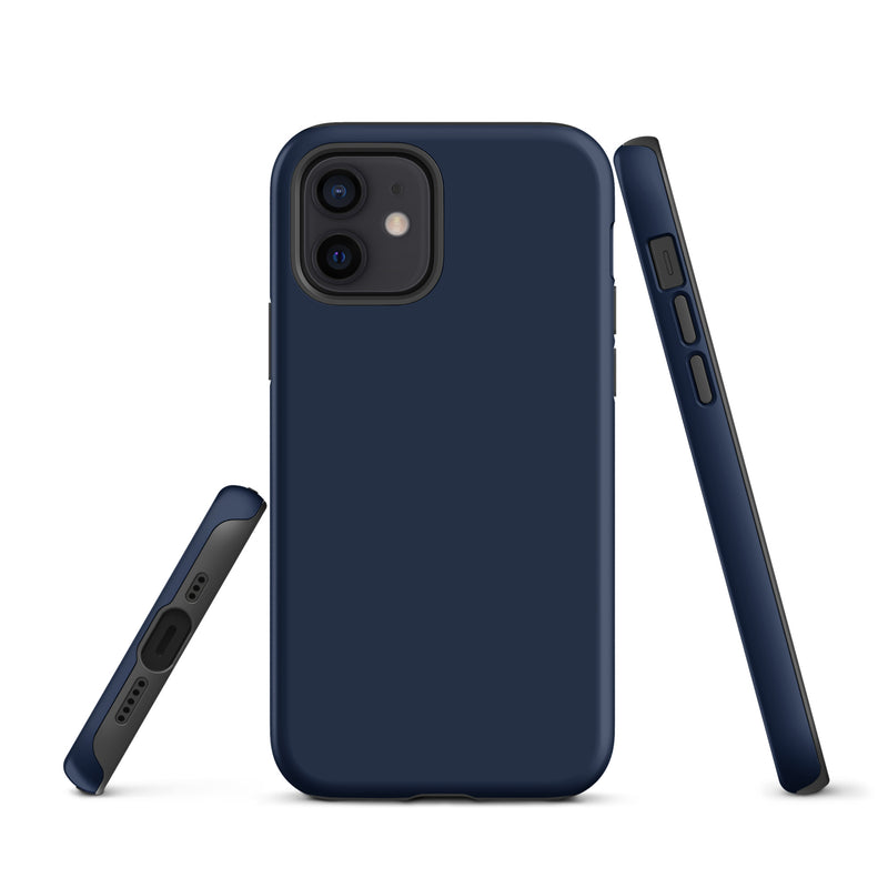 Load image into Gallery viewer, Navy Blue iPhone Case Hardshell 3D Wrap Thermal Plain Color CREATIVETECH
