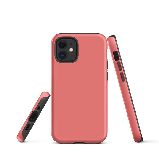 Salmon Pink iPhone Case Hardshell 3D Wrap Thermal Plain Color CREATIVETECH