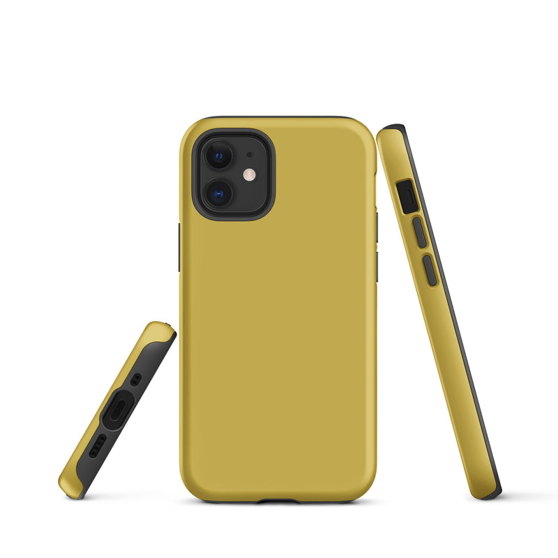 Load image into Gallery viewer, Old Gold Yellow iPhone Case Hardshell 3D Wrap Thermal Plain Color CREATIVETECH
