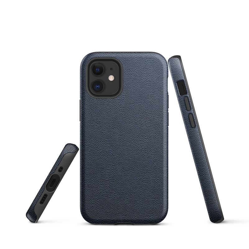 Load image into Gallery viewer, Deep Blue Leather iPhone Case Hardshell 3D Wrap Thermal CREATIVETECH
