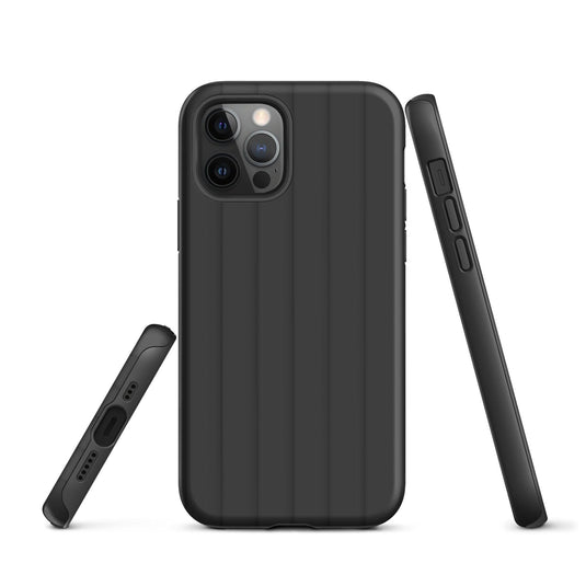 Black Ribbed Squishy iPhone Case Double Layer Impact Resistant Tough 3D Wrap Matte or Glossy Finish CREATIVETECH