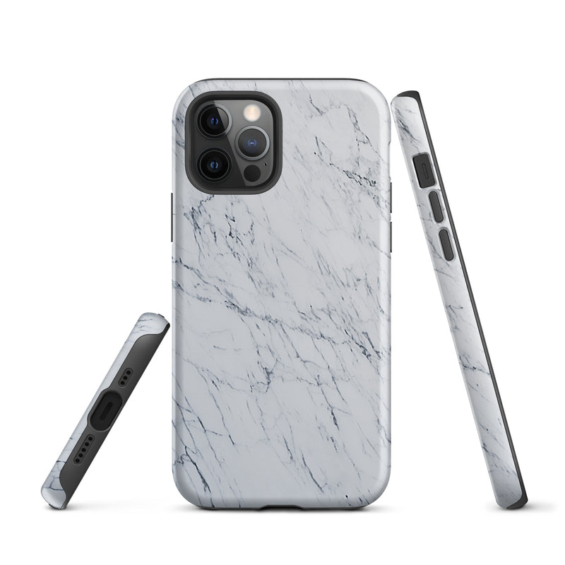 Load image into Gallery viewer, White Marble Stone iPhone Case Hardshell 3D Wrap Thermal CREATIVETECH
