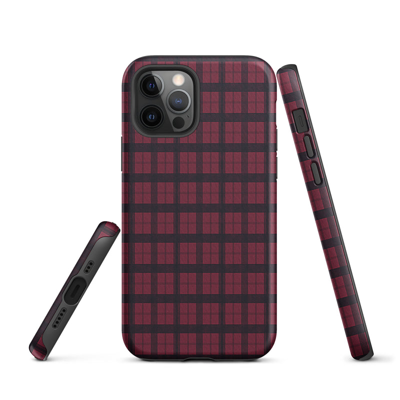 Load image into Gallery viewer, Black Red Burberry iPhone Case Hardshell 3D Wrap Thermal CREATIVETECH
