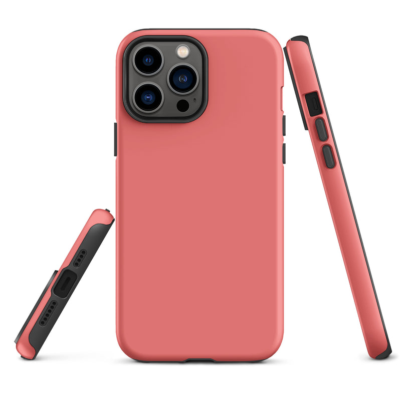 Load image into Gallery viewer, Salmon Pink iPhone Case Hardshell 3D Wrap Thermal Plain Color CREATIVETECH
